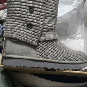 UGG Charcoal Sole Knit Boots